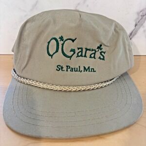 Vintage O'Gara's St Paul MN Tan Irish Pub Rope Strapback Hat OSFA
